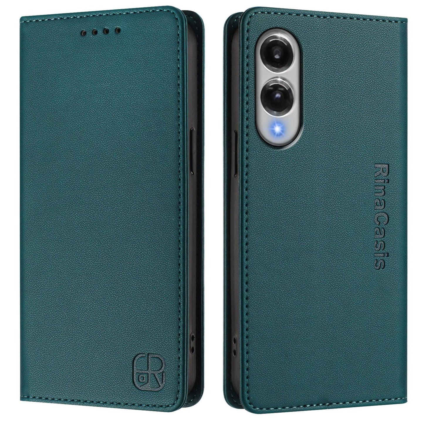 Samsung Galaxy S25 Edge 5G Dual-Folded Magnetic Suction RFID Blocking PU Leather Wallet Phone Case with Card Slots, Cash Pocket, Kickstand, Full Protective Flip Cover