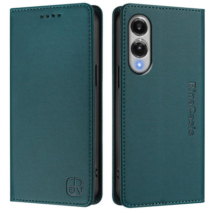 Samsung Galaxy S25 Edge 5G Dual-Folded Magnetic Suction RFID Blocking PU Leather Wallet Phone Case with Card Slots, Cash Pocket, Kickstand, Full Protective Flip Cover