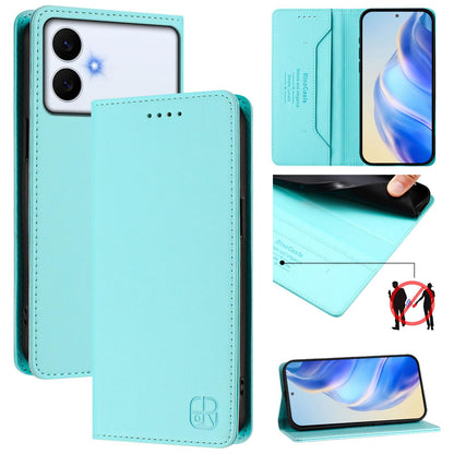 Samsung Galaxy S26 Edge 5G Dual-Folded Magnetic Suction RFID Blocking PU Leather Wallet Phone Case with Card Slots, Cash Pocket, Kickstand, Full Protective Flip Cover