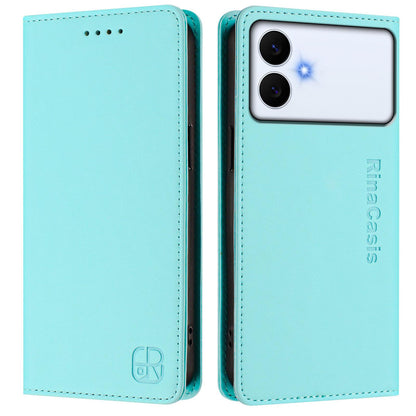 Samsung Galaxy S26 Edge 5G Dual-Folded Magnetic Suction RFID Blocking PU Leather Wallet Phone Case with Card Slots, Cash Pocket, Kickstand, Full Protective Flip Cover