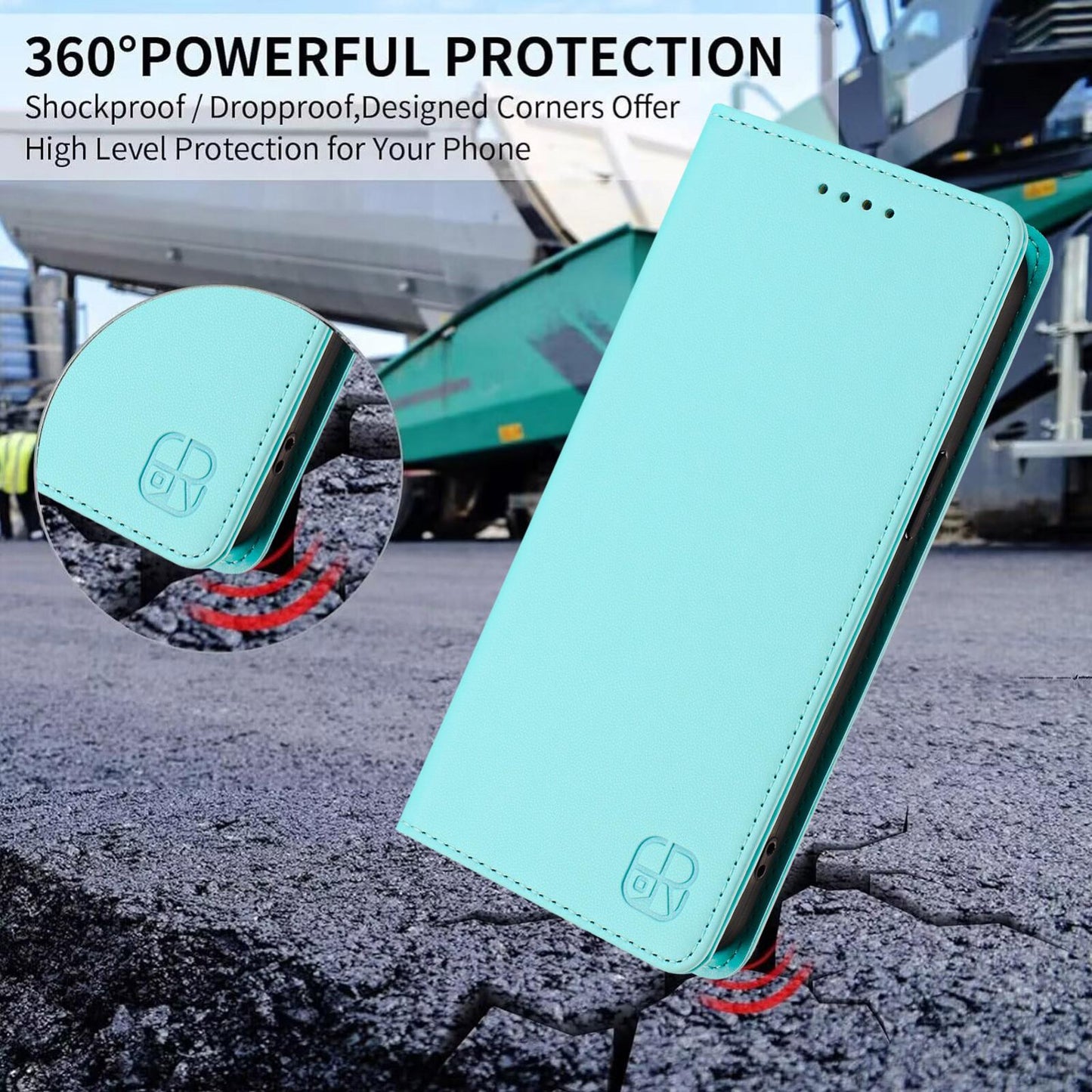 Samsung Galaxy S26 Edge 5G Dual-Folded Magnetic Suction RFID Blocking PU Leather Wallet Phone Case with Card Slots, Cash Pocket, Kickstand, Full Protective Flip Cover