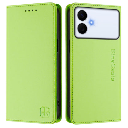 Samsung Galaxy S26 Edge 5G Dual-Folded Magnetic Suction RFID Blocking PU Leather Wallet Phone Case with Card Slots, Cash Pocket, Kickstand, Full Protective Flip Cover