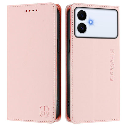 Samsung Galaxy S26 Edge 5G Dual-Folded Magnetic Suction RFID Blocking PU Leather Wallet Phone Case with Card Slots, Cash Pocket, Kickstand, Full Protective Flip Cover
