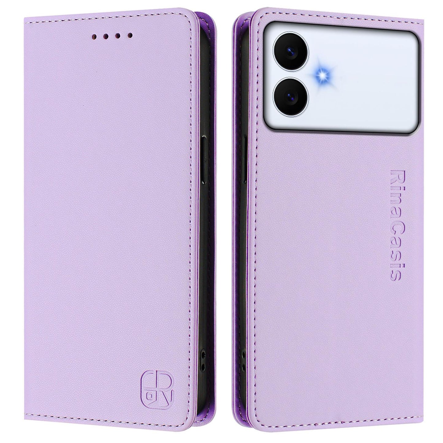 Samsung Galaxy S26 Edge 5G Dual-Folded Magnetic Suction RFID Blocking PU Leather Wallet Phone Case with Card Slots, Cash Pocket, Kickstand, Full Protective Flip Cover