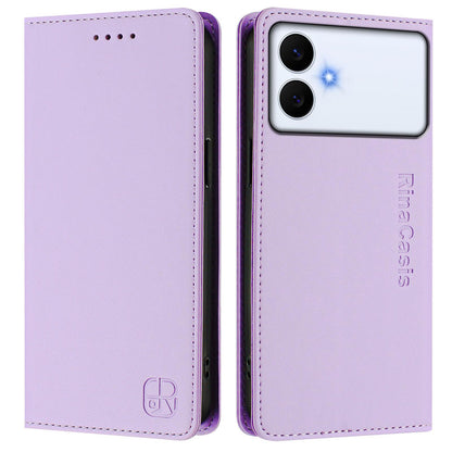 Samsung Galaxy S26 Edge 5G Dual-Folded Magnetic Suction RFID Blocking PU Leather Wallet Phone Case with Card Slots, Cash Pocket, Kickstand, Full Protective Flip Cover