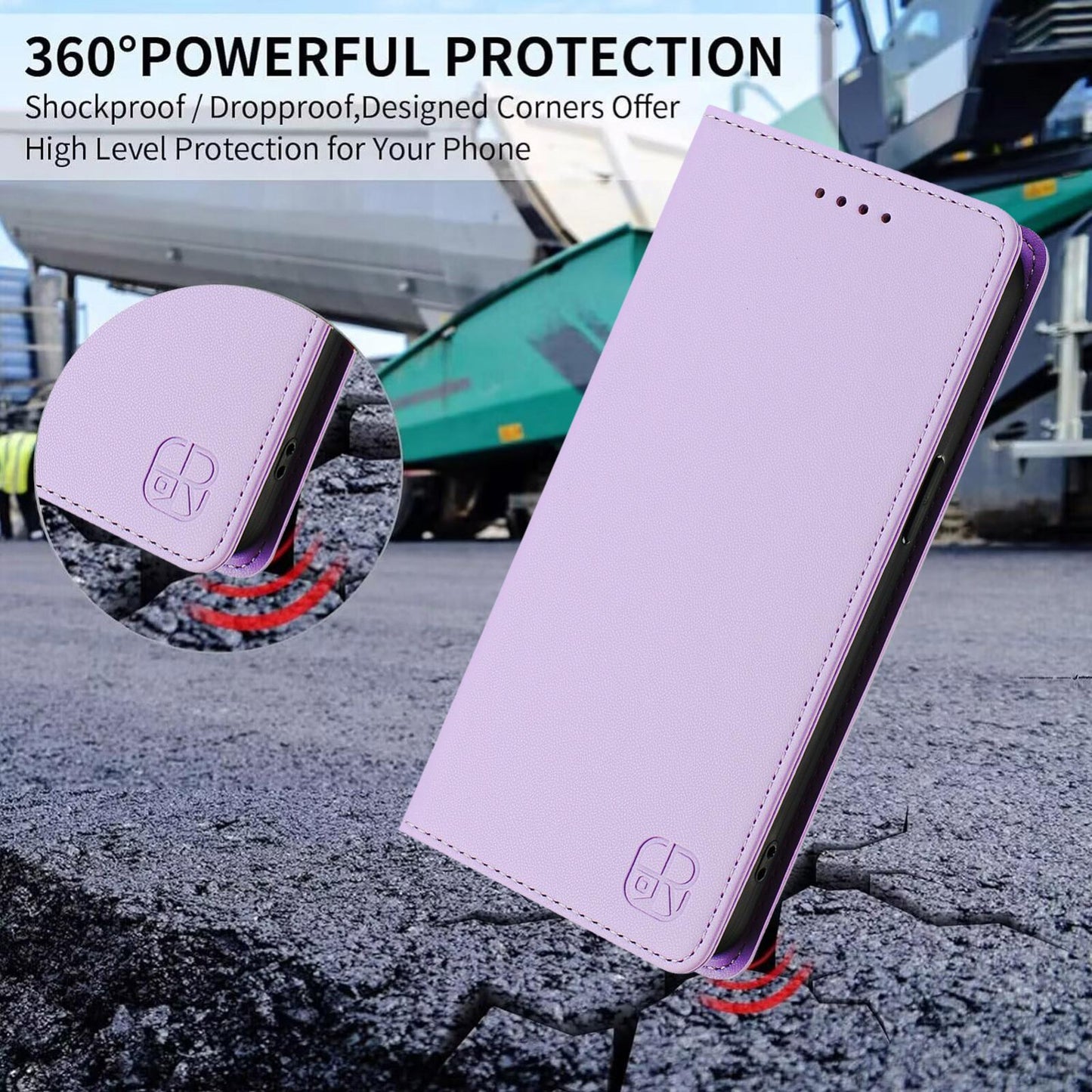 Samsung Galaxy S26 Edge 5G Dual-Folded Magnetic Suction RFID Blocking PU Leather Wallet Phone Case with Card Slots, Cash Pocket, Kickstand, Full Protective Flip Cover