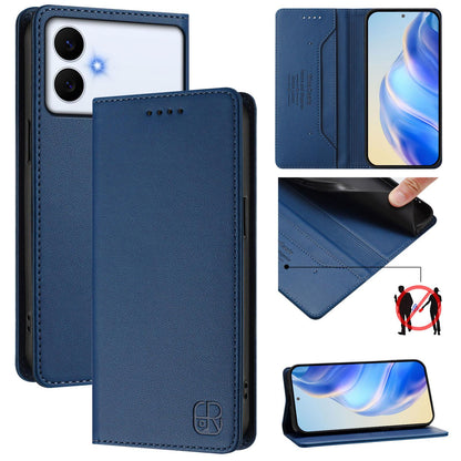 Samsung Galaxy S26 Edge 5G Dual-Folded Magnetic Suction RFID Blocking PU Leather Wallet Phone Case with Card Slots, Cash Pocket, Kickstand, Full Protective Flip Cover