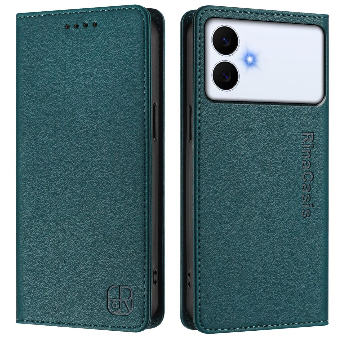 Samsung Galaxy S26 Edge 5G Dual-Folded Magnetic Suction RFID Blocking PU Leather Wallet Phone Case with Card Slots, Cash Pocket, Kickstand, Full Protective Flip Cover