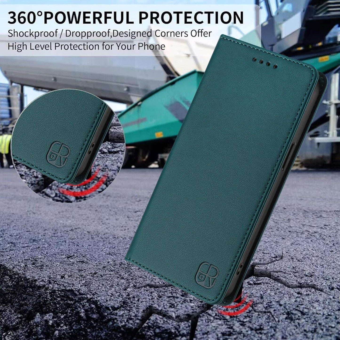 Samsung Galaxy S26 Edge 5G Dual-Folded Magnetic Suction RFID Blocking PU Leather Wallet Phone Case with Card Slots, Cash Pocket, Kickstand, Full Protective Flip Cover