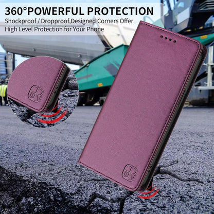 Samsung Galaxy S26 Edge 5G Dual-Folded Magnetic Suction RFID Blocking PU Leather Wallet Phone Case with Card Slots, Cash Pocket, Kickstand, Full Protective Flip Cover