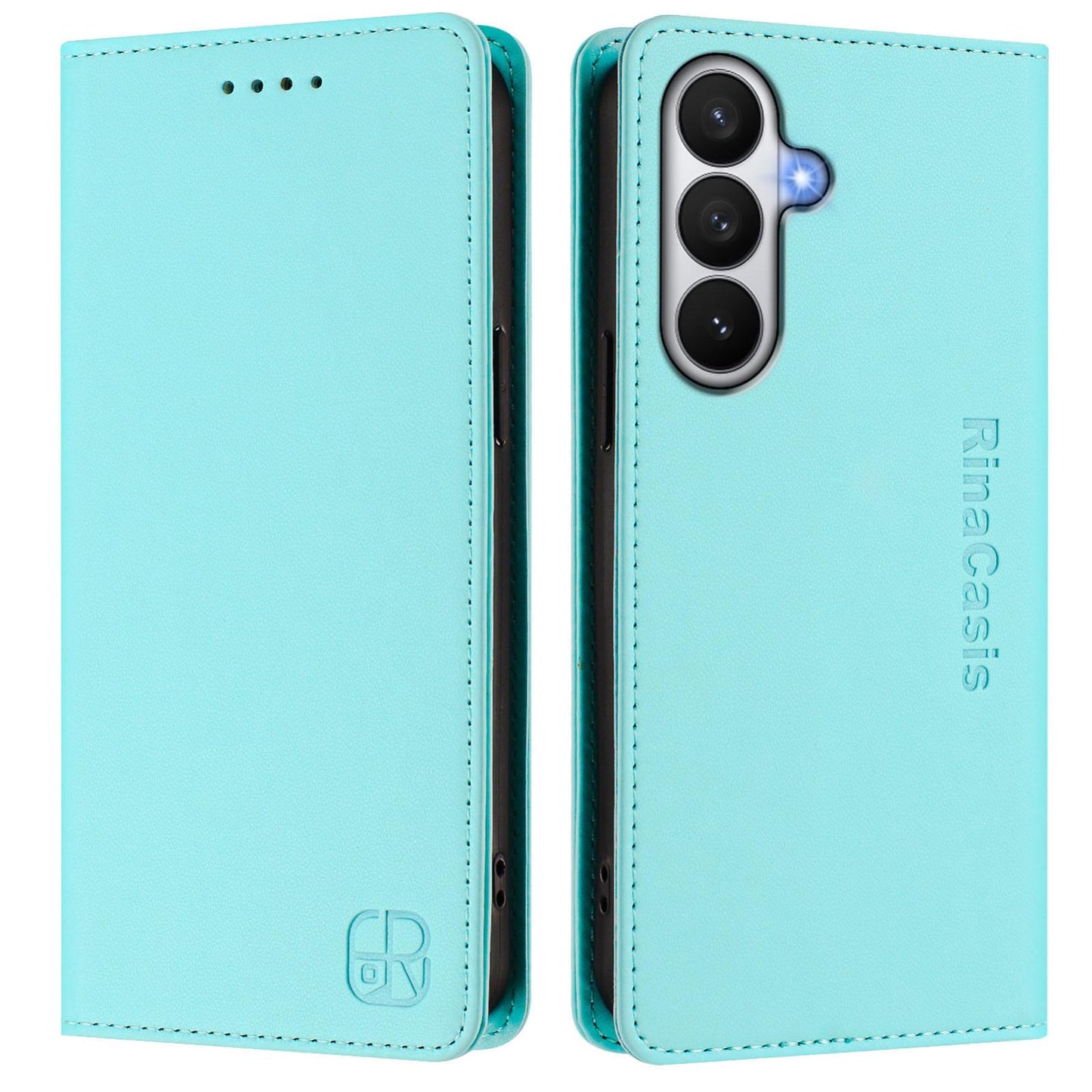Samsung Galaxy S26 5G Dual-Folded Magnetic Suction RFID Blocking PU Leather Wallet Phone Case with Card Slots, Cash Pocket, Kickstand, Full Protective Flip Cover