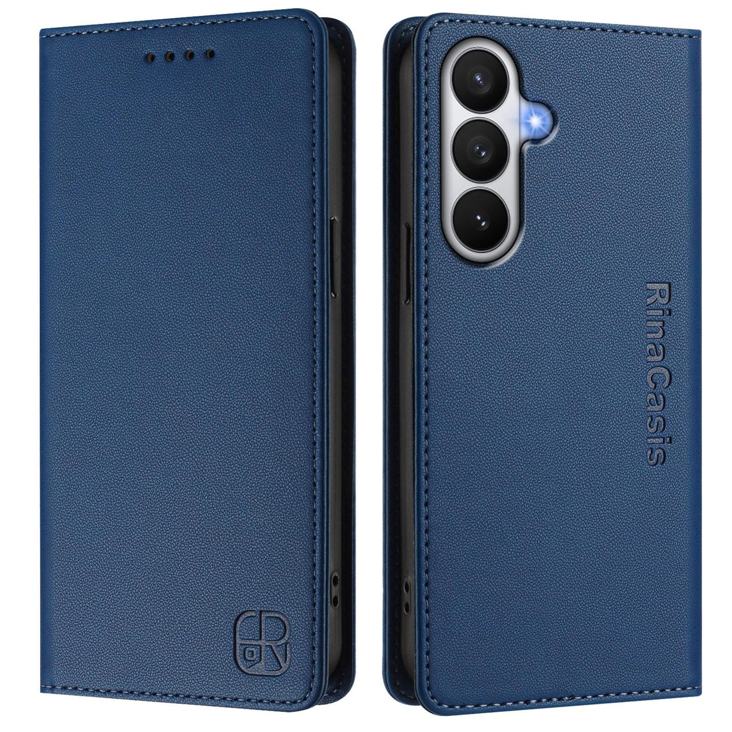 Samsung Galaxy S26 5G Dual-Folded Magnetic Suction RFID Blocking PU Leather Wallet Phone Case with Card Slots, Cash Pocket, Kickstand, Full Protective Flip Cover