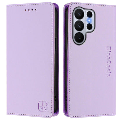 Samsung Galaxy S26 Ultra 5G Dual-Folded Magnetic Suction RFID Blocking PU Leather Wallet Phone Case with Card Slots, Cash Pocket, Kickstand, Full Protective Flip Cover