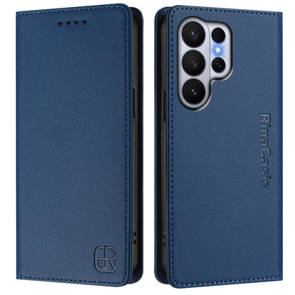 Samsung Galaxy S26 Ultra 5G Dual-Folded Magnetic Suction RFID Blocking PU Leather Wallet Phone Case with Card Slots, Cash Pocket, Kickstand, Full Protective Flip Cover