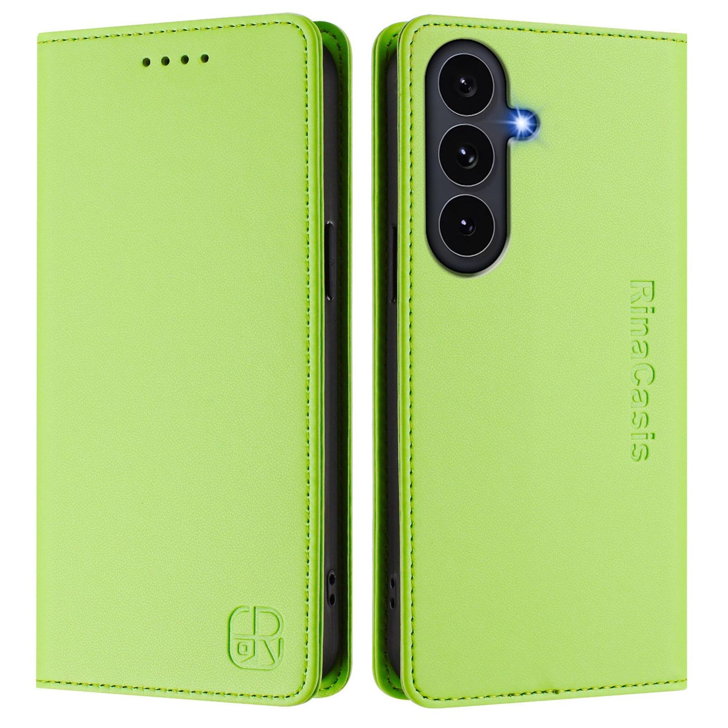 Samsung Galaxy S26 FE 5G Dual-Folded Magnetic Suction RFID Blocking PU Leather Wallet Phone Case with Card Slots, Cash Pocket, Kickstand, Full Protective Flip Cover