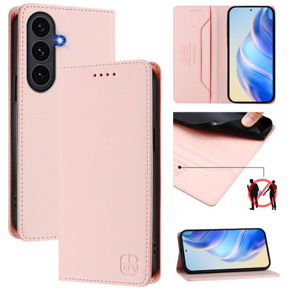 Samsung Galaxy S26 FE 5G Dual-Folded Magnetic Suction RFID Blocking PU Leather Wallet Phone Case with Card Slots, Cash Pocket, Kickstand, Full Protective Flip Cover