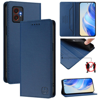 Samsung Galaxy XCover7 Pro Dual-Folded Magnetic Suction RFID Blocking PU Leather Wallet Phone Case with Card Slots, Cash Pocket, Kickstand, Full Protective Flip Cover