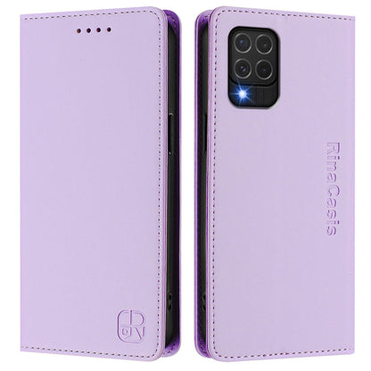 Samsung Galaxy M62 Dual-Folded Magnetic Suction RFID Blocking PU Leather Wallet Phone Case with Card Slots, Cash Pocket, Kickstand, Full Protective Flip Cover