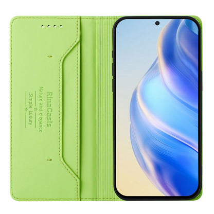 Samsung Galaxy A02s 164mm Dual-Folded Magnetic Suction RFID Blocking PU Leather Wallet Phone Case with Card Slots, Cash Pocket, Kickstand, Full Protective Flip Cover