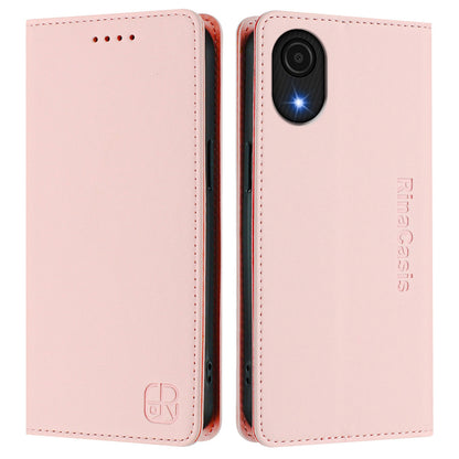 Samsung Galaxy A04 Core Dual-Folded Magnetic Suction RFID Blocking PU Leather Wallet Phone Case with Card Slots, Cash Pocket, Kickstand, Full Protective Flip Cover