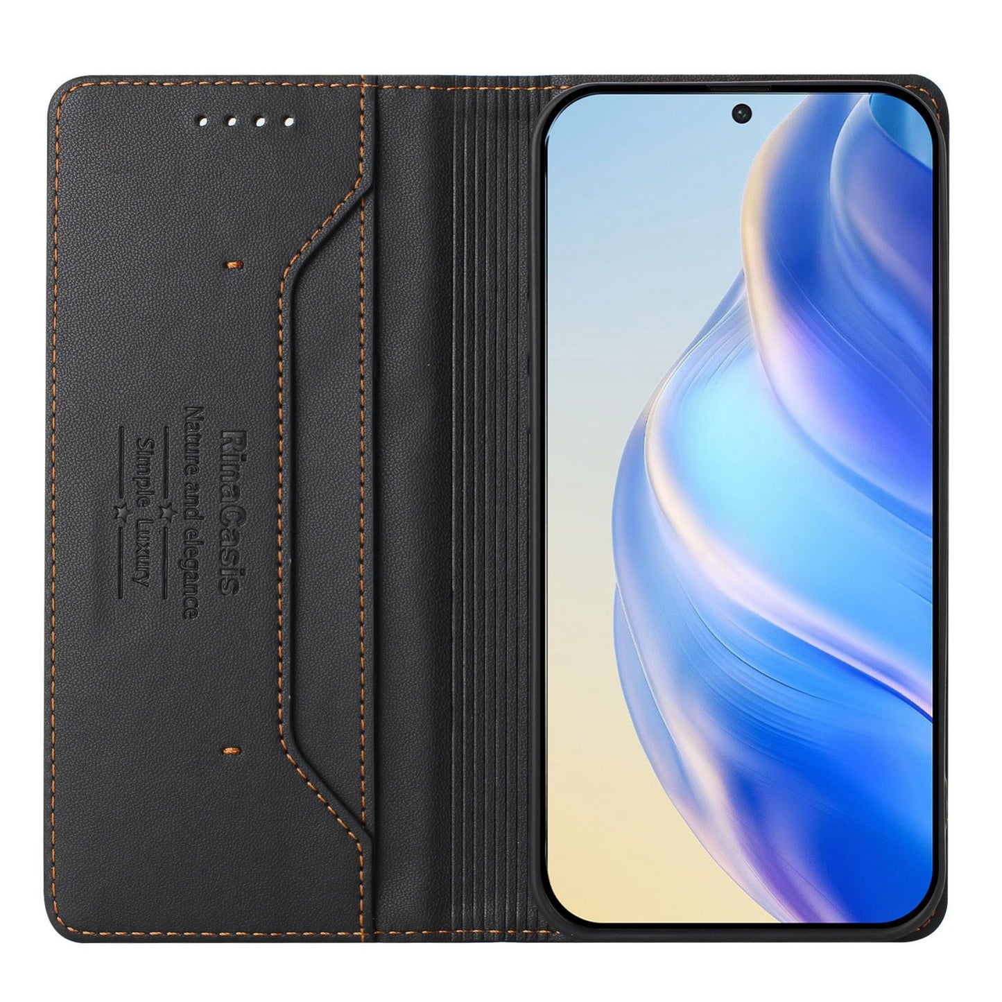 Samsung Galaxy A32 4G Dual-Folded Magnetic Suction RFID Blocking PU Leather Wallet Phone Case with Card Slots, Cash Pocket, Kickstand, Full Protective Flip Cover