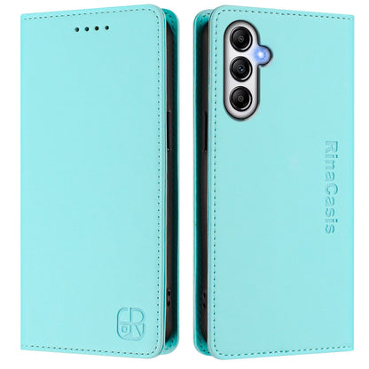 Samsung Galaxy A54 5G Dual-Folded Magnetic Suction RFID Blocking PU Leather Wallet Phone Case with Card Slots, Cash Pocket, Kickstand, Full Protective Flip Cover