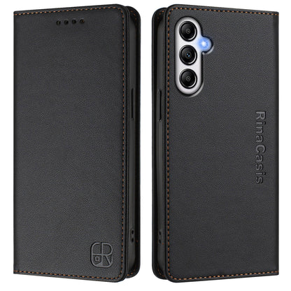 Samsung Galaxy A54 5G Dual-Folded Magnetic Suction RFID Blocking PU Leather Wallet Phone Case with Card Slots, Cash Pocket, Kickstand, Full Protective Flip Cover