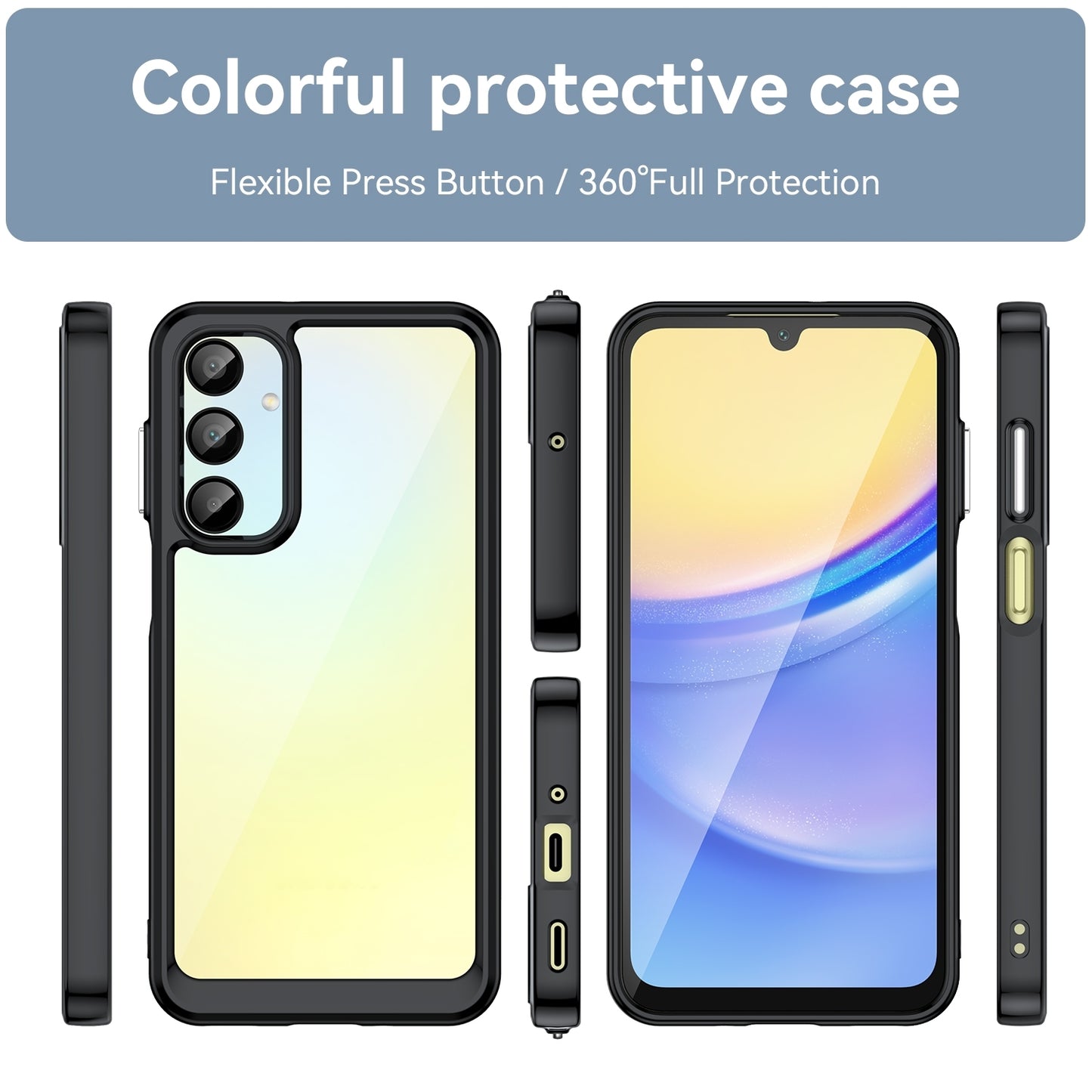 Samsung Galaxy A26 5G Acrylic Hybrid TPU Protective Phone Case, Colourful Series Shockproof Cover