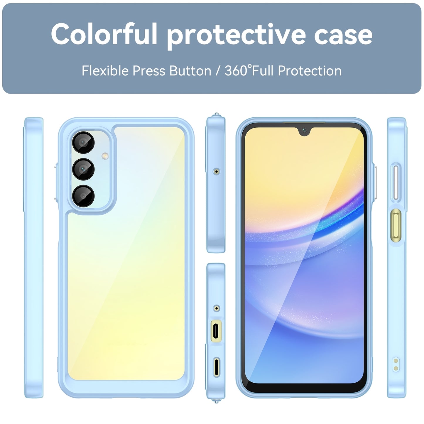 Samsung Galaxy A26 5G Acrylic Hybrid TPU Protective Phone Case, Colourful Series Shockproof Cover