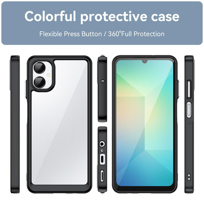 Samsung Galaxy A06 5G Acrylic Hybrid TPU Protective Phone Case, Colourful Series Shockproof Cover