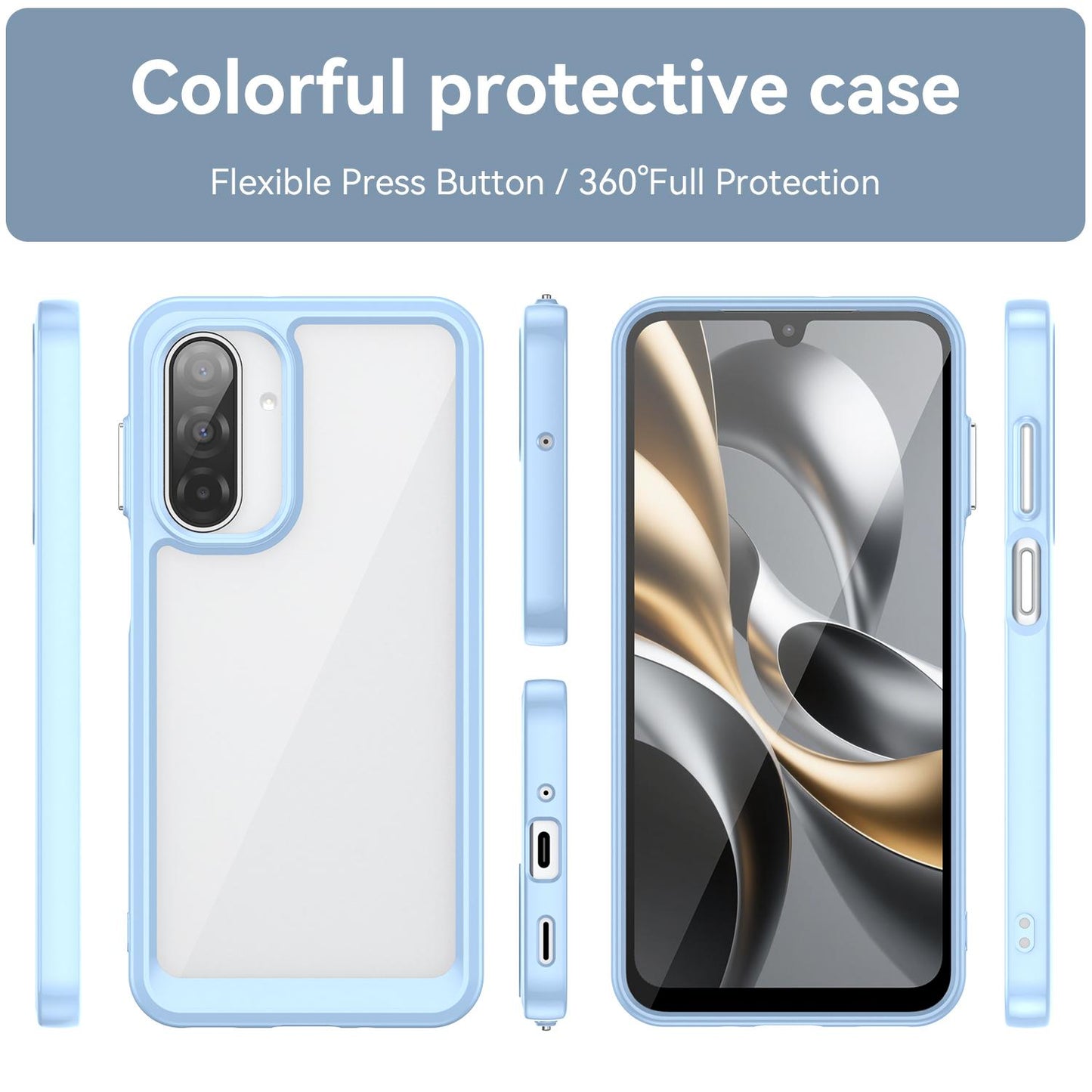 Samsung Galaxy A17 5G Acrylic Hybrid TPU Protective Phone Case, Colourful Series Shockproof Cover