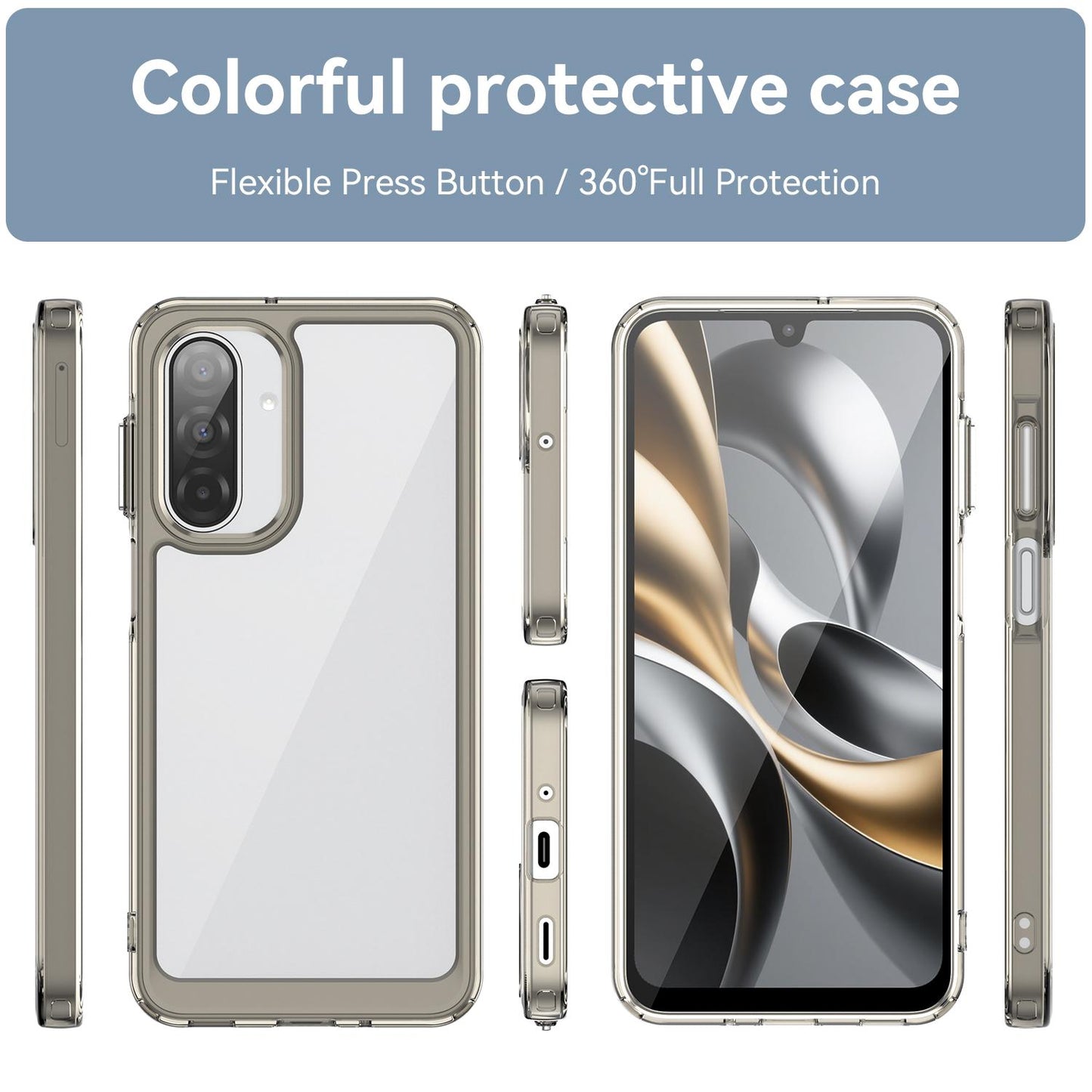 Samsung Galaxy A17 5G Acrylic Hybrid TPU Protective Phone Case, Colourful Series Shockproof Cover