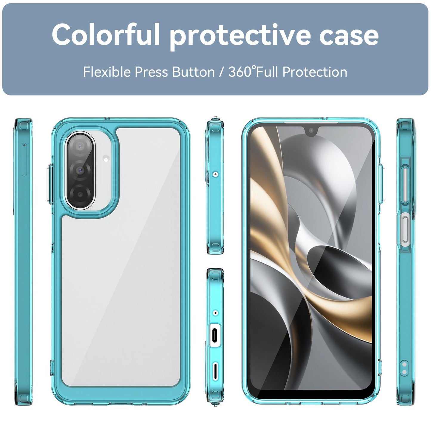 Samsung Galaxy A17 5G Acrylic Hybrid TPU Protective Phone Case, Colourful Series Shockproof Cover