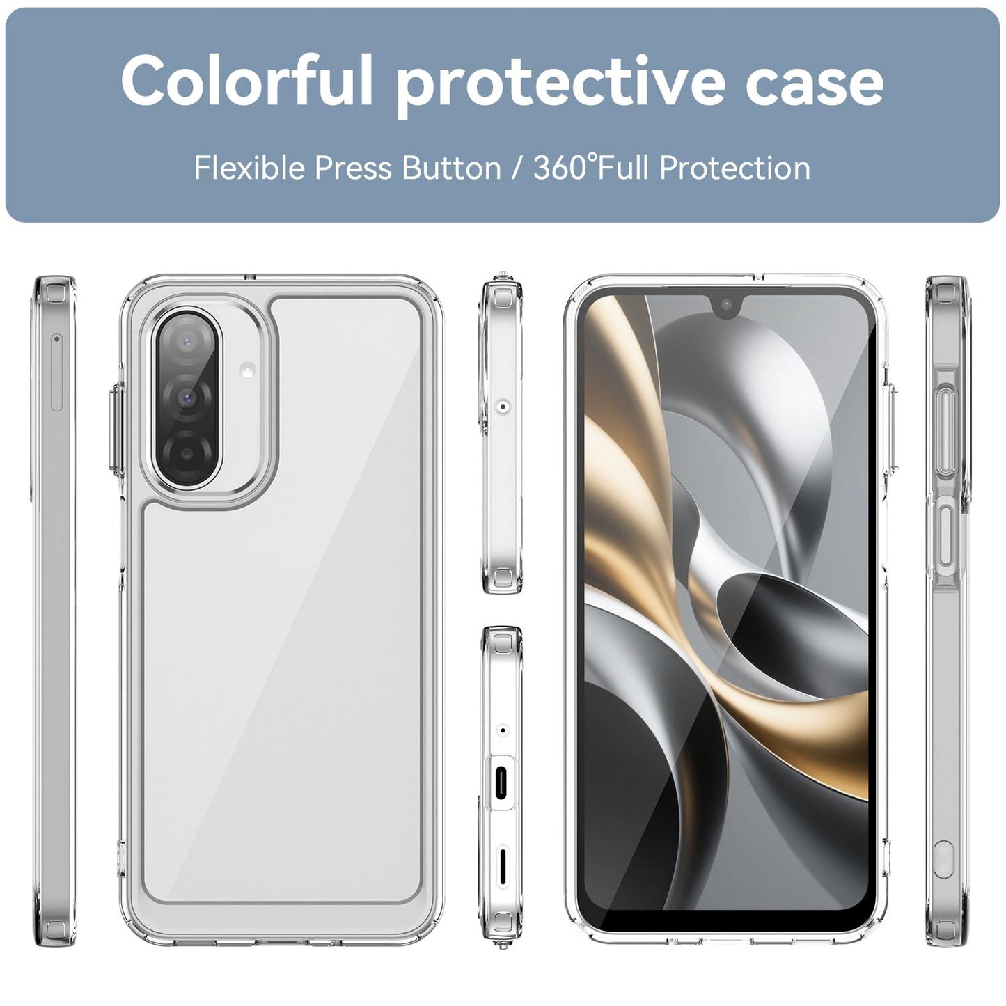 Samsung Galaxy A17 5G Acrylic Hybrid TPU Protective Phone Case, Colourful Series Shockproof Cover