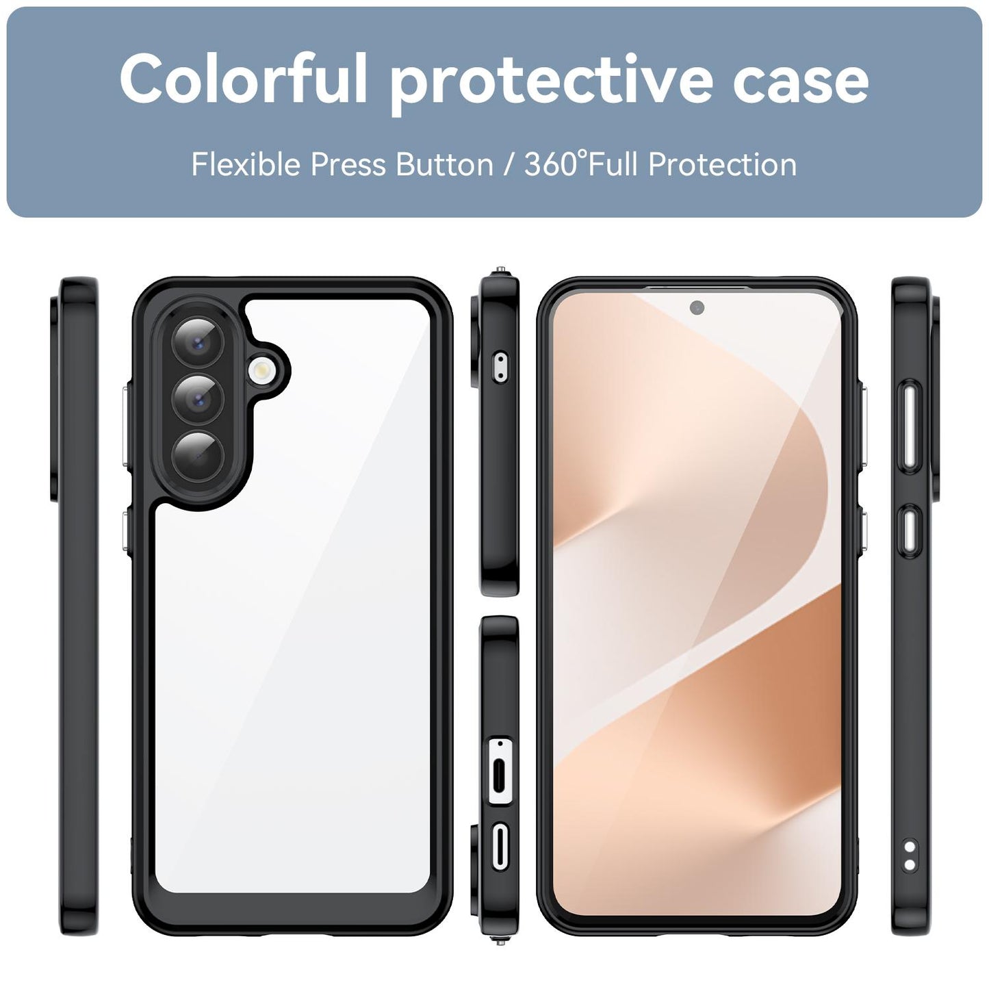 Samsung Galaxy A57 5G Acrylic Hybrid TPU Protective Phone Case, Colourful Series Shockproof Cover