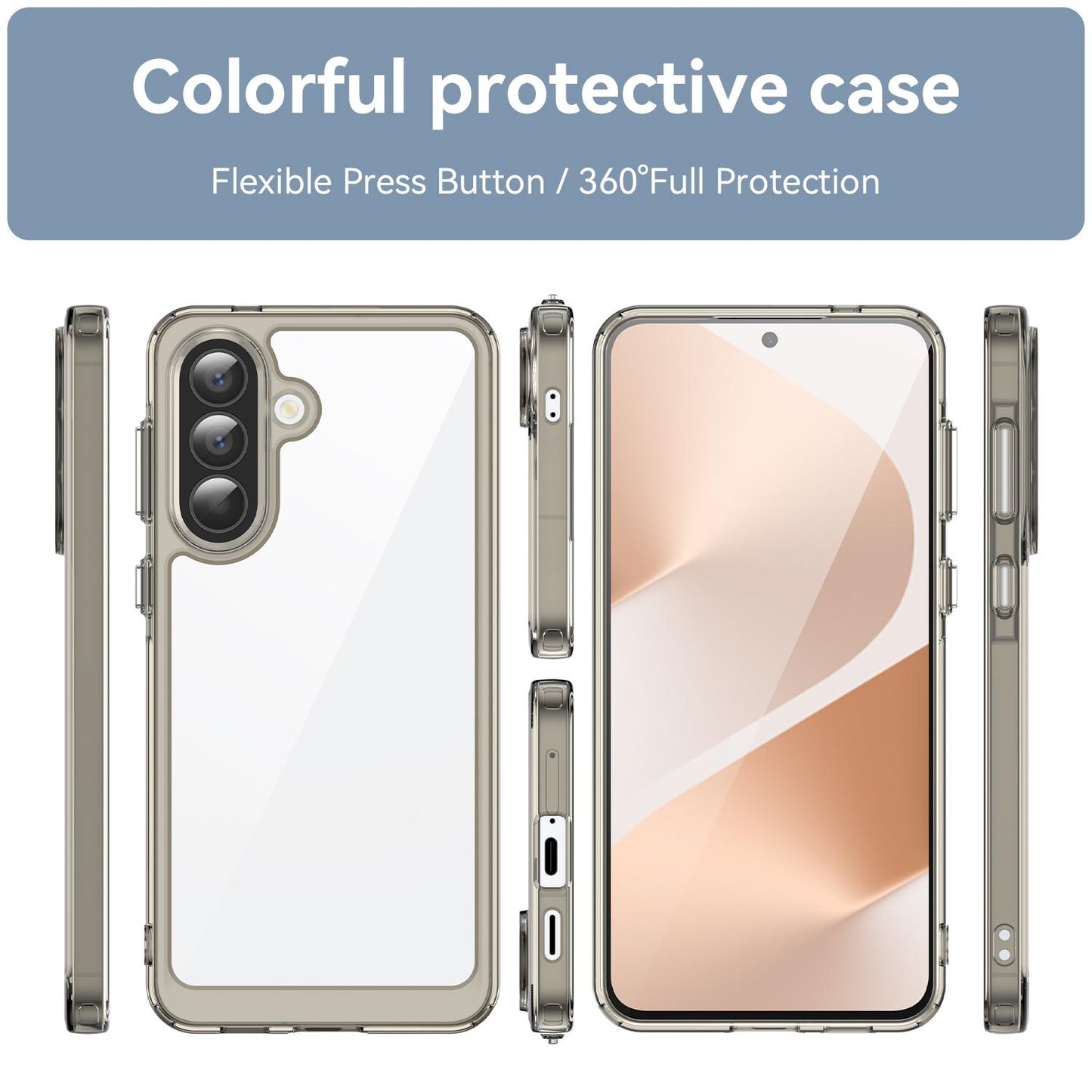 Samsung Galaxy A57 5G Acrylic Hybrid TPU Protective Phone Case, Colourful Series Shockproof Cover