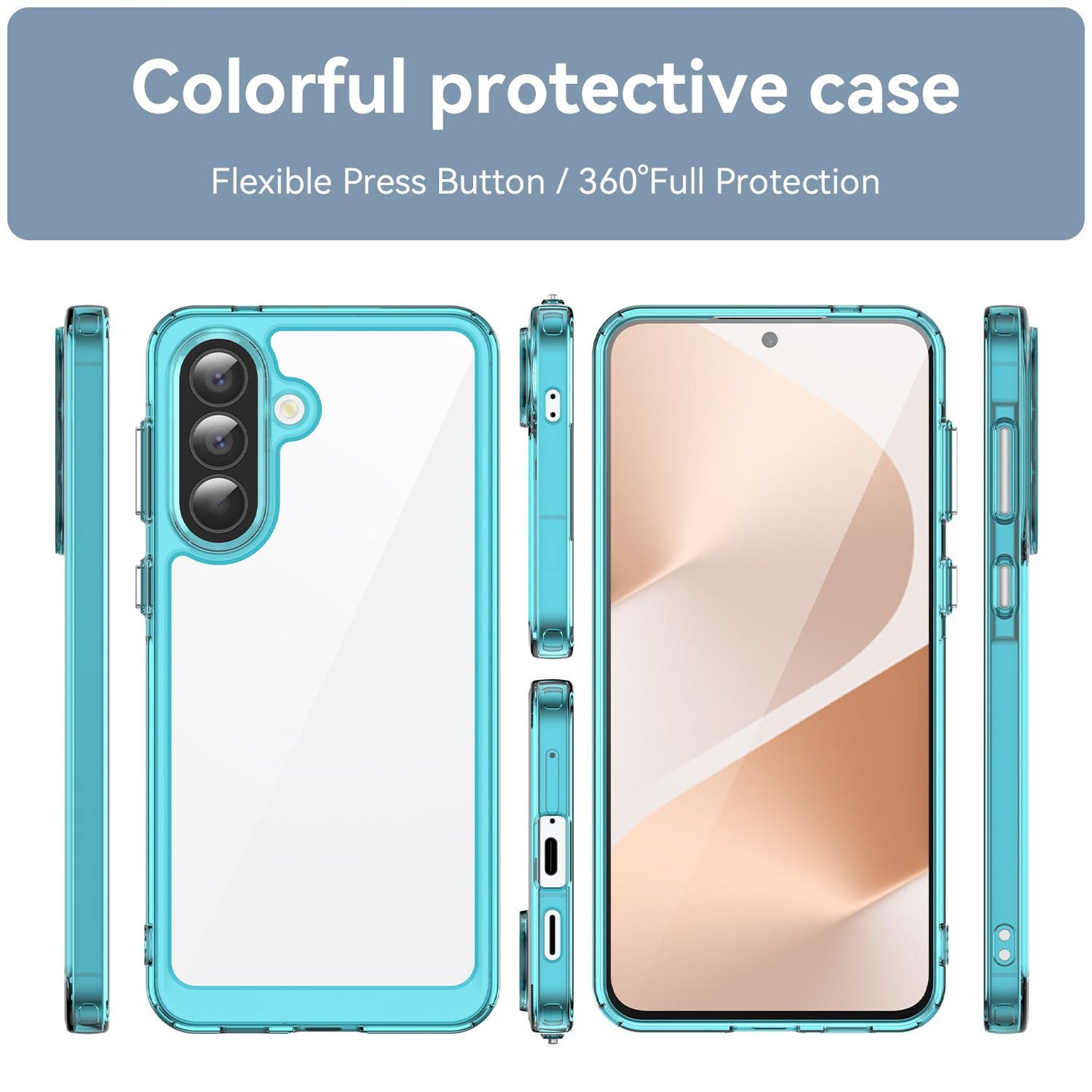Samsung Galaxy A57 5G Acrylic Hybrid TPU Protective Phone Case, Colourful Series Shockproof Cover