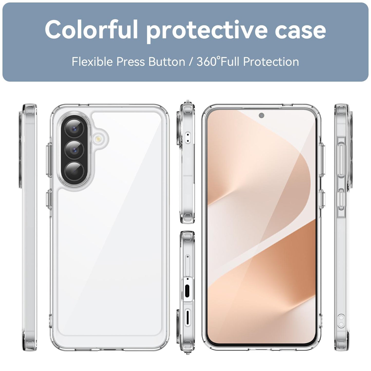 Samsung Galaxy A57 5G Acrylic Hybrid TPU Protective Phone Case, Colourful Series Shockproof Cover