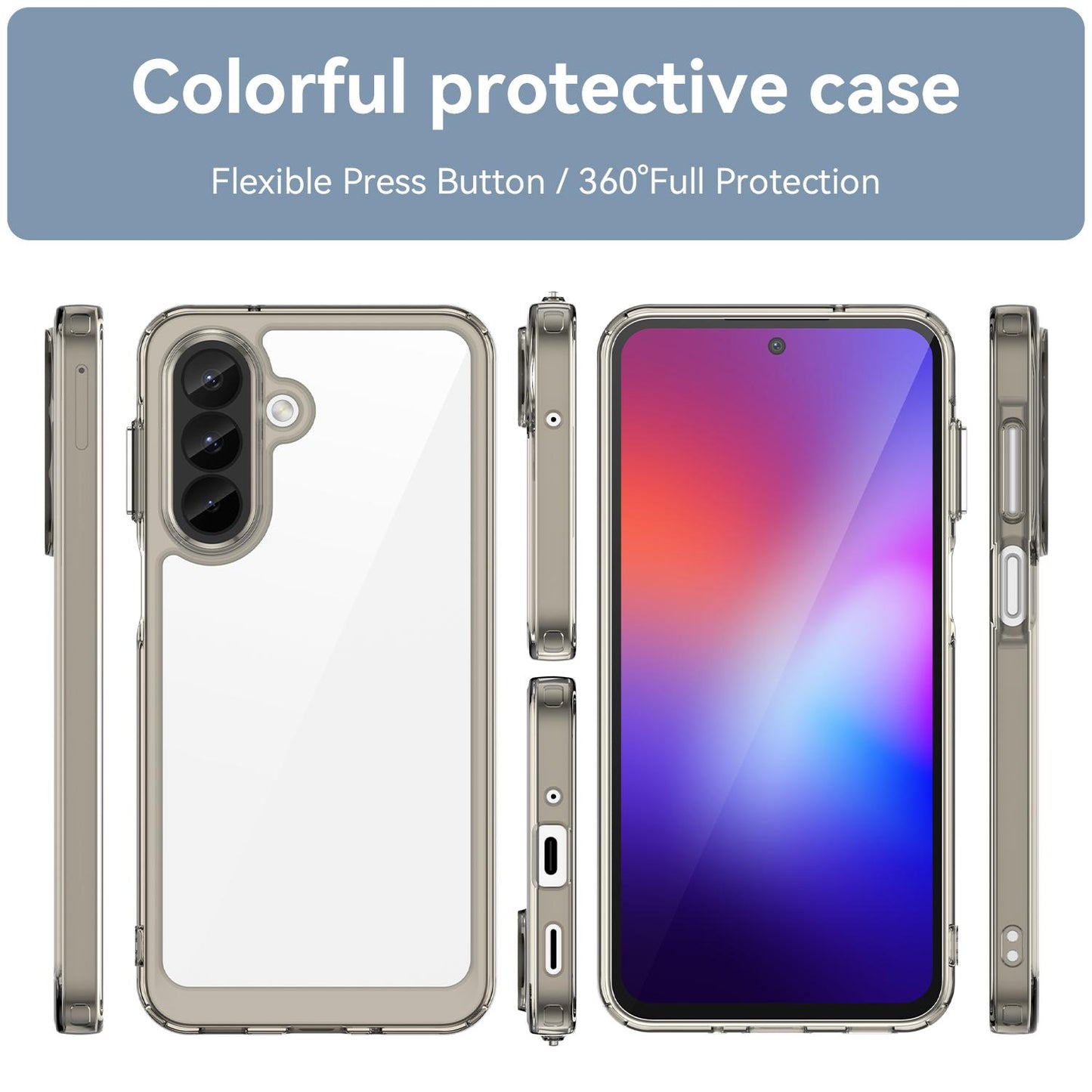 Samsung Galaxy A27 5G Acrylic Hybrid TPU Protective Phone Case, Colourful Series Shockproof Cover