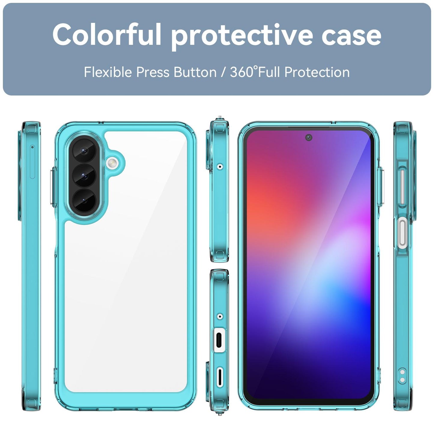 Samsung Galaxy A27 5G Acrylic Hybrid TPU Protective Phone Case, Colourful Series Shockproof Cover