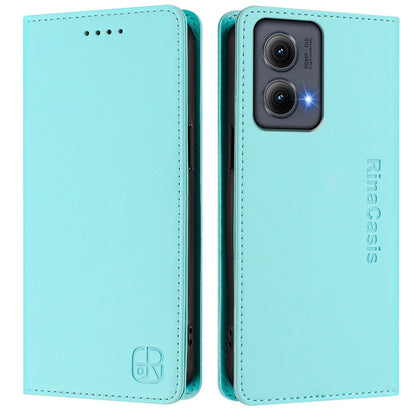 Motorola Edge 5G 2024 Dual-Folded Magnetic Suction RFID Blocking PU Leather Wallet Phone Case with Card Slots, Cash Pocket, Kickstand, Full Protective Flip Cover