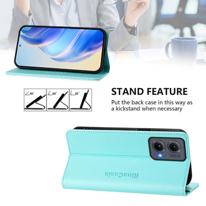 Motorola Edge 5G 2024 Dual-Folded Magnetic Suction RFID Blocking PU Leather Wallet Phone Case with Card Slots, Cash Pocket, Kickstand, Full Protective Flip Cover