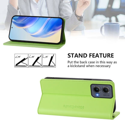 Motorola Edge 5G 2024 Dual-Folded Magnetic Suction RFID Blocking PU Leather Wallet Phone Case with Card Slots, Cash Pocket, Kickstand, Full Protective Flip Cover