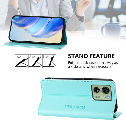Motorola Edge 2023 US Dual-Folded Magnetic Suction RFID Blocking PU Leather Wallet Phone Case with Card Slots, Cash Pocket, Kickstand, Full Protective Flip Cover