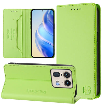 Motorola Edge 50 Ultra Dual-Folded Magnetic Suction RFID Blocking PU Leather Wallet Phone Case with Card Slots, Cash Pocket, Kickstand, Full Protective Flip Cover