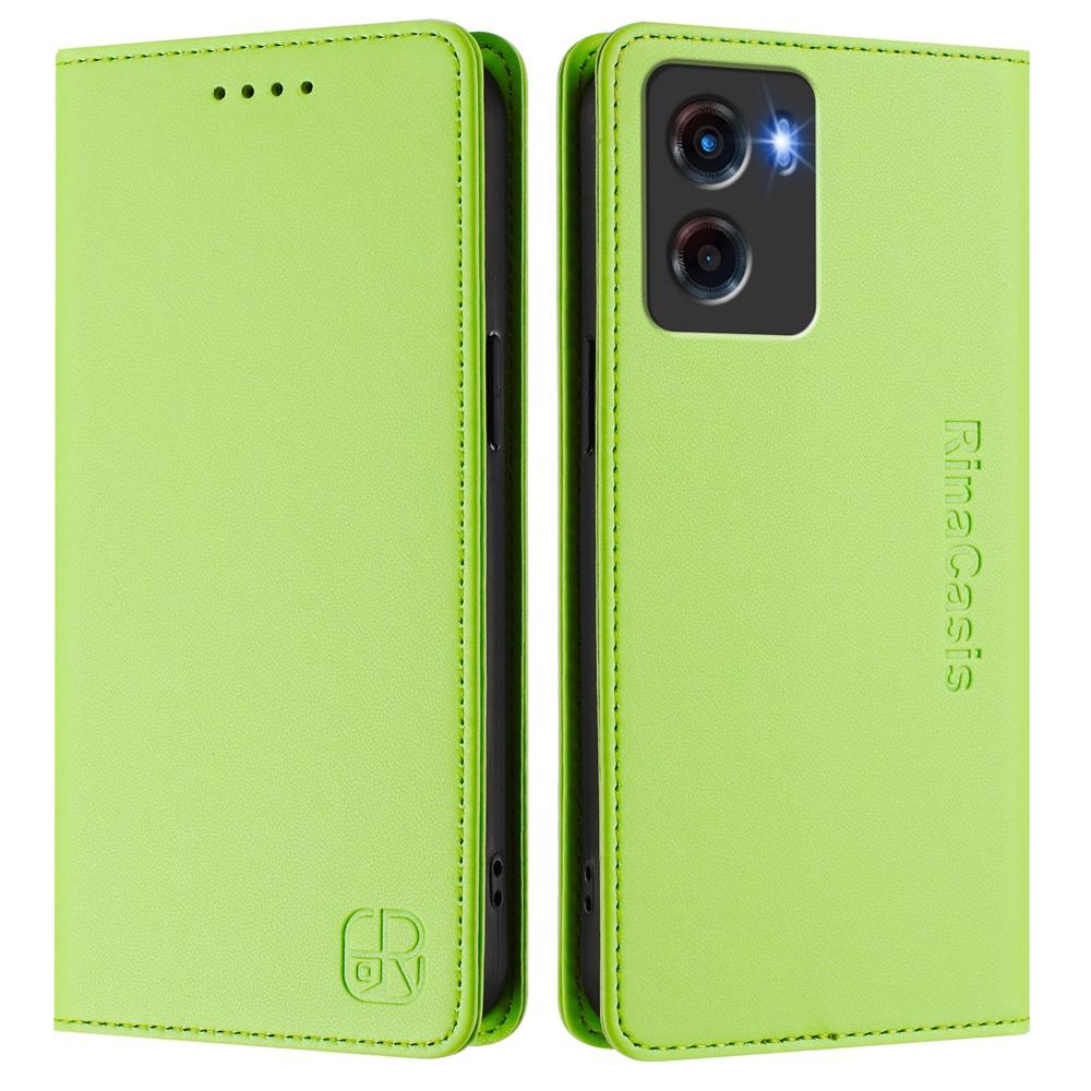 Motorola Moto G05 Dual-Folded Magnetic Suction RFID Blocking PU Leather Wallet Phone Case with Card Slots, Cash Pocket, Kickstand, Full Protective Flip Cover
