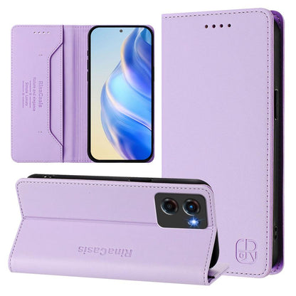 Motorola Moto G05 Dual-Folded Magnetic Suction RFID Blocking PU Leather Wallet Phone Case with Card Slots, Cash Pocket, Kickstand, Full Protective Flip Cover