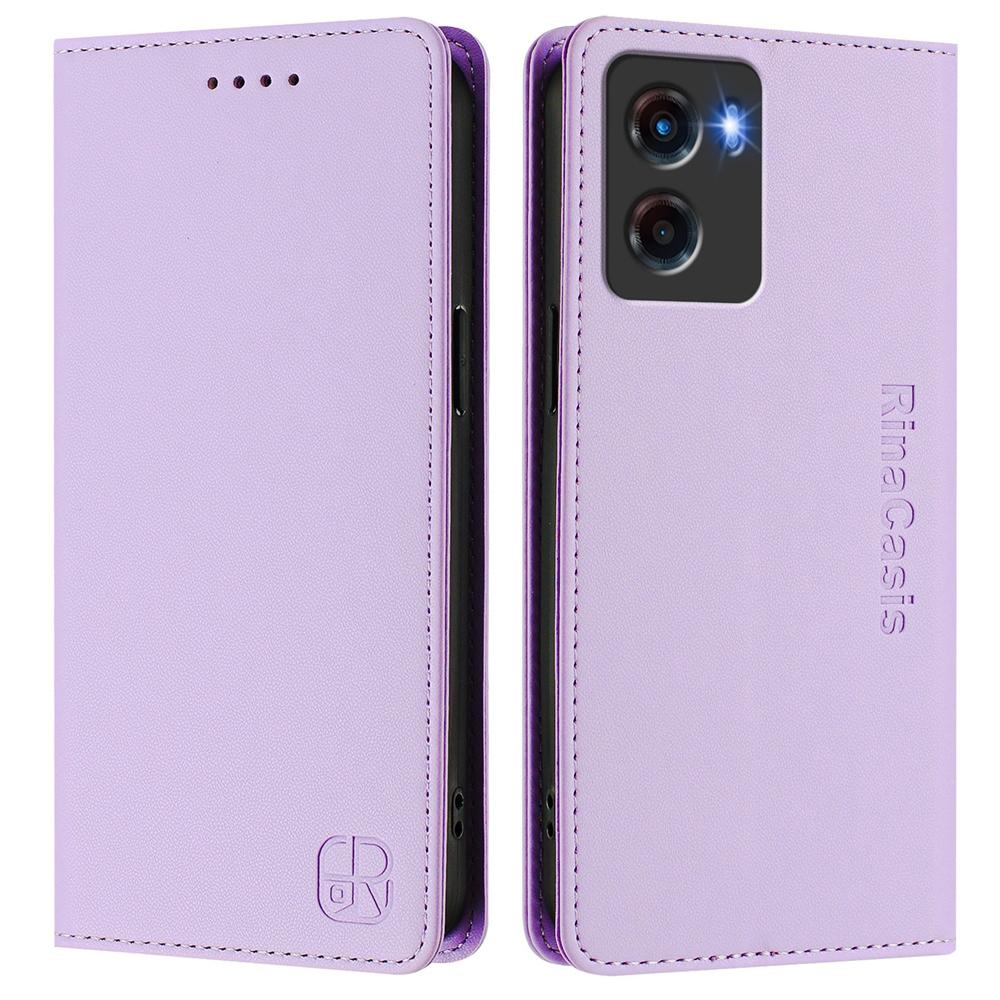 Motorola Moto G05 Dual-Folded Magnetic Suction RFID Blocking PU Leather Wallet Phone Case with Card Slots, Cash Pocket, Kickstand, Full Protective Flip Cover