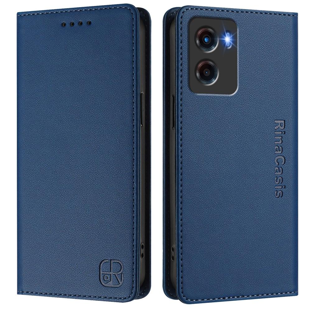 Motorola Moto G05 Dual-Folded Magnetic Suction RFID Blocking PU Leather Wallet Phone Case with Card Slots, Cash Pocket, Kickstand, Full Protective Flip Cover