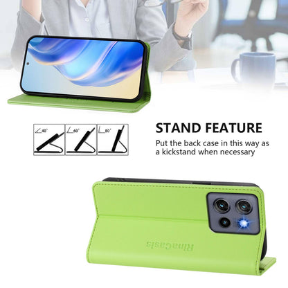 Motorola Moto G Stylus 5G 2025 Dual-Folded Magnetic Suction RFID Blocking PU Leather Wallet Phone Case with Card Slots, Cash Pocket, Kickstand, Full Protective Flip Cover